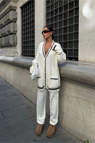 nedo7 Lunadel Knitwear Cardigan Trouser Suit 9974