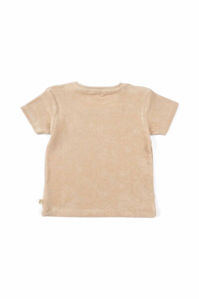 Little Gusto Havlu Kısa Kollu Şort Bebek Takımı Bej