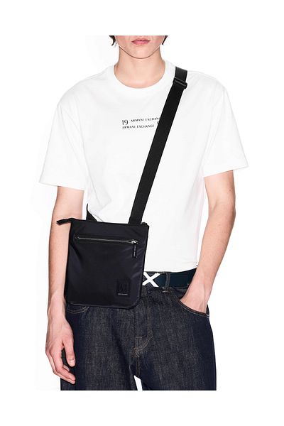 Armani Exchange Men's Adjustable Strap Zipper Closure Sports Wide Use Black Shoulder Bag Xm 000105   Af15129-Uc00
