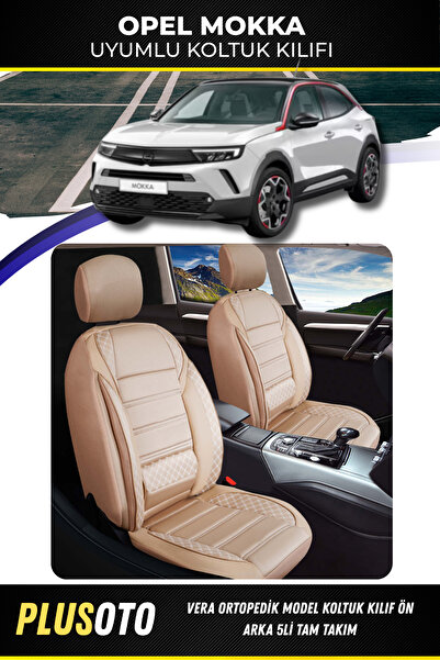 PlusOto Opel Mokka Compatible Vera Series Beige Car Seat Cover Set of 5 M-608