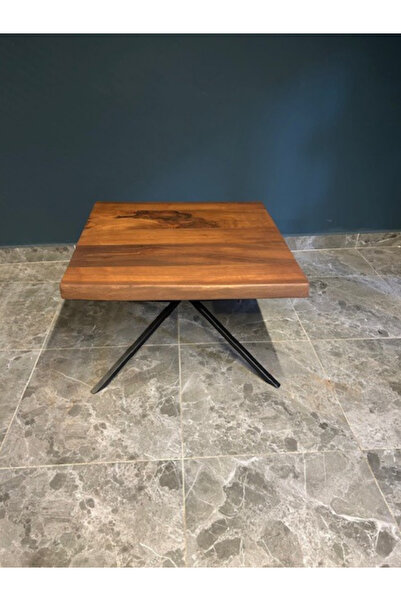 ERMİŞ AHŞAP DOĞAL AHŞAP CEVİZ SEHPA 80X80