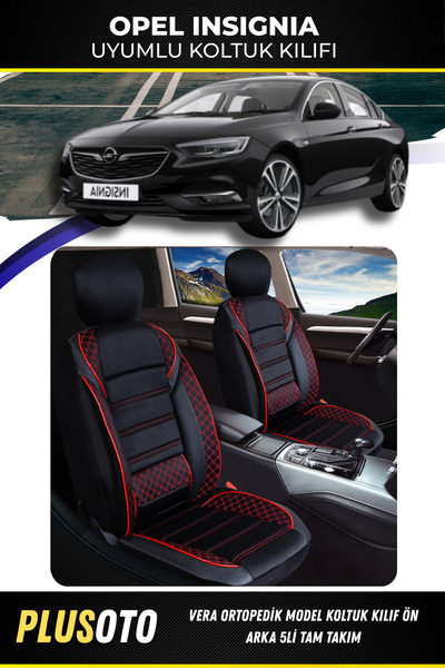 PlusOto مجموعة أغطية مقاعد السيارة المتوافقة مع سلسلة Vera من Opel Insignia ب...
