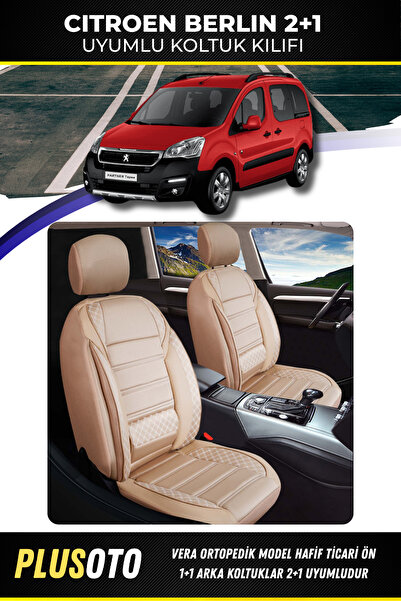 PlusOto Citroen Berlingo (2+1) Commercial Compatible Vera Series Beige Car Se...