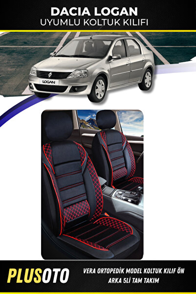 PlusOto مجموعة غطاء مقعد السيارة المتوافقة مع Dacia Logan من سلسلة Vera باللو...