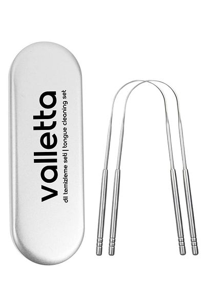 valletta Bonaventura Set of 2 Tongue Cleaner Metal Storage Box