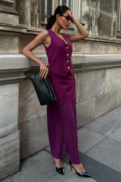 nedo7 Premium Suit with Vest and Pleated Skirt 10096