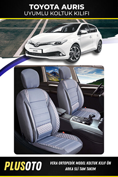 PlusOto مجموعة أغطية مقاعد السيارة المدخنة المتوافقة مع سلسلة Toyota Auris Ve...