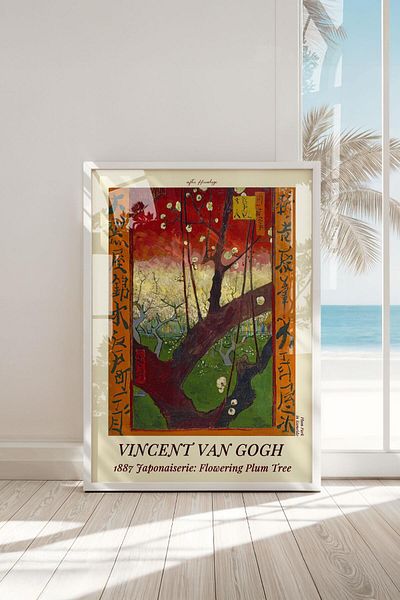 Buka Shops Tablou premium Van Gogh „Pătrulă înflorită” într-un cadru: o reverență pentru arta japoneză