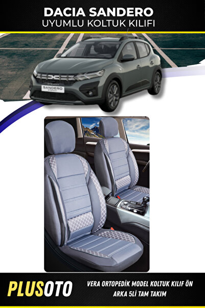 PlusOto مجموعة أغطية مقاعد السيارة المدخنة المتوافقة مع سلسلة Vera من Dacia S...