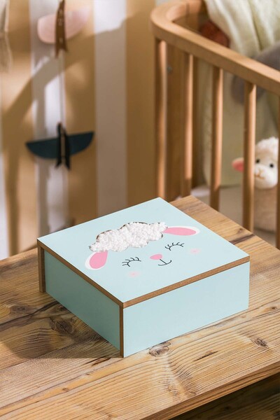 Eq deco Sevimli Teddy Kumaş Detaylı Ahşap Kuzu Figürlü Masa Üstü Organizer Çok Amaçlı Çocuk Oda Düzenleyici