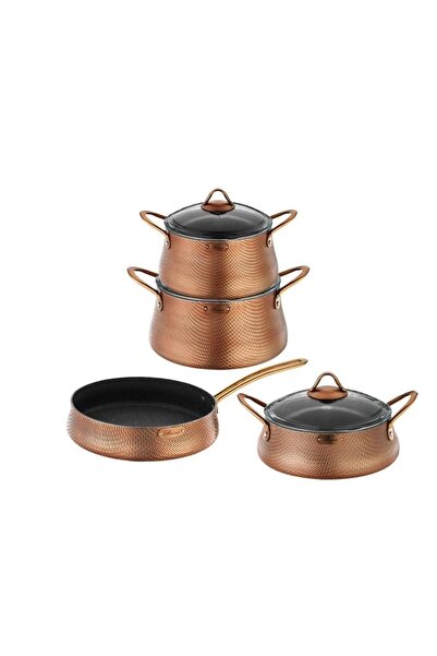 Brioni ELEGANCE TENCERE SETİ BAKIR 7 PARÇA