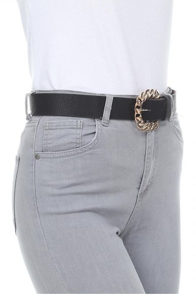 Paçuli Moda Patchouli Women's Chain Pattern Buckle Belt K-ss20040