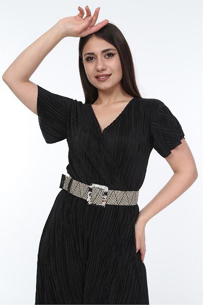 Paçuli Moda Patchouli Women's Colorful Buckle Elastic Raffia Belt K-ss20028