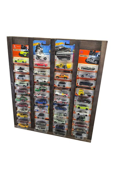 GOOD SIGN Regular Card Rack, Natural Wood Regular Card Display Showcase, Card Toy Car Rack in Box