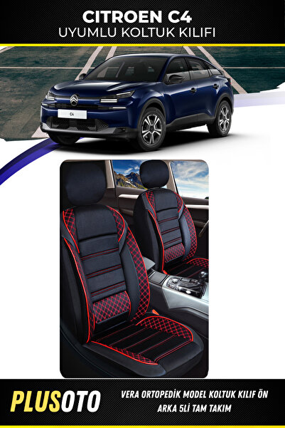 PlusOto مجموعة غطاء مقعد السيارة المتوافقة مع Citroen C4 من سلسلة Vera باللون...