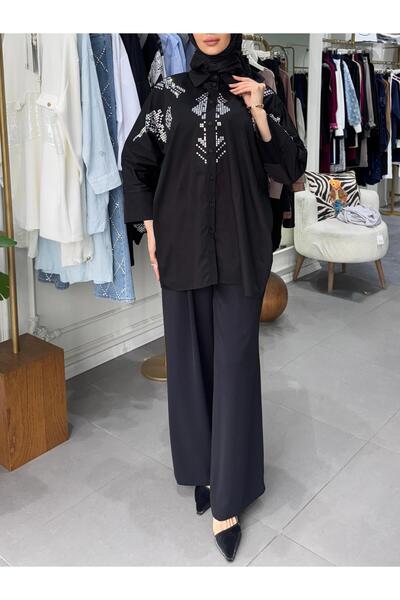 Ghisa KARE TAŞ DETAYLI GÖMLEK