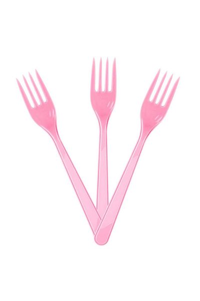 Almira Pink Plastic Fork - Pack of 10