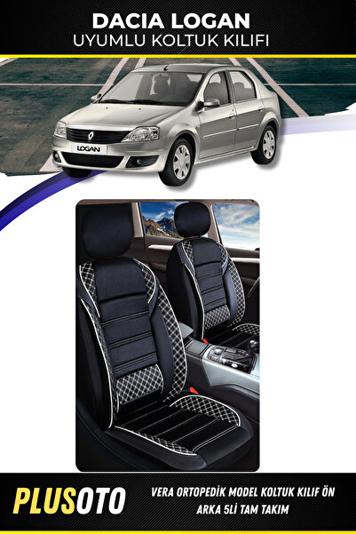 PlusOto مجموعة غطاء مقعد السيارة من سلسلة Vera المتوافقة مع Dacia Logan باللو...