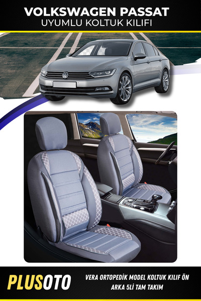 PlusOto مجموعة أغطية مقاعد السيارة المدخنة المتوافقة مع سلسلة فولكس فاجن باسا...
