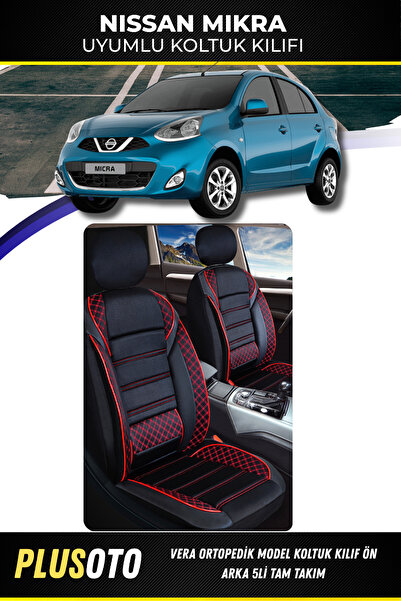 PlusOto مجموعة غطاء مقعد السيارة المتوافقة مع Nissan Micra Vera Series باللون...