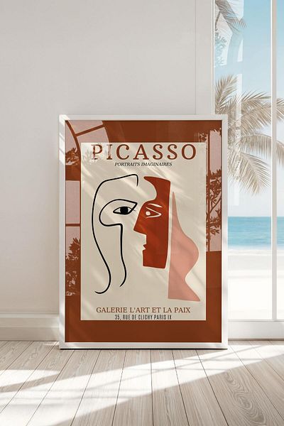 Buka Shops Picasso înrămat Galerie L'art Et La Paix Portret minimalist Pictură premium: expresia pacei artă