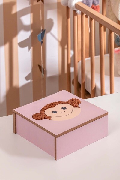 Eq deco Sevimli Teddy Kumaş Detaylı Ahşap Maymun Figürlü Masa Üstü Organizer Çok Amaçlı Düzenleyici