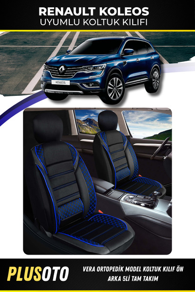 PlusOto مجموعة أغطية مقاعد السيارة المتوافقة مع سلسلة Vera من Renault Koleos ...