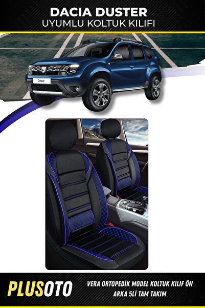 PlusOto مجموعة غطاء مقعد السيارة المتوافقة مع Dacia Duster من سلسلة Vera بالل...