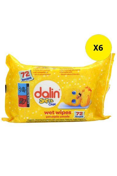 Dalin X6-DALIN WET WIPES 72PCS SOFT CLEAN
