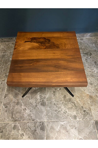 ERMİŞ AHŞAP DOĞAL AHŞAP CEVİZ SEHPA 80X80