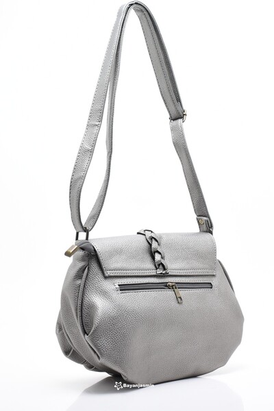 Jasmin Металево-сіра маленька сумка через плече з ремінцями для жінок