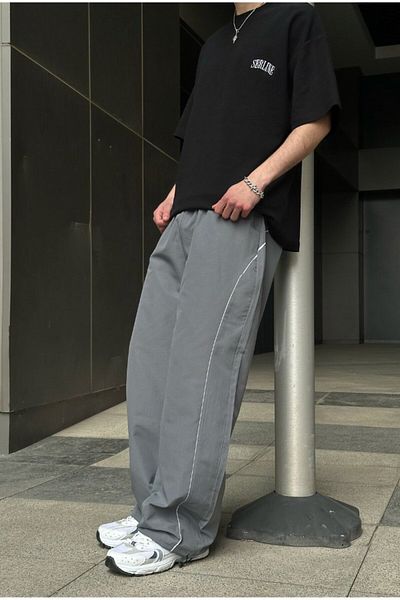 serline Striped Stopper Leg Parachute Tracksuit