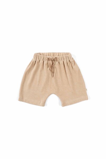 Little Gusto Havlu Kısa Kollu Şort Bebek Takımı Bej