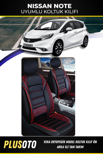 PlusOto مجموعة غطاء مقعد السيارة المتوافقة مع Nissan Note Vera Series باللون ...