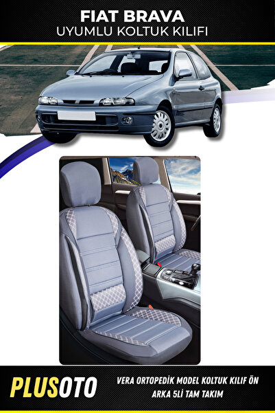 PlusOto مجموعة أغطية مقاعد السيارة المدخنة المتوافقة مع فيات برافا من سلسلة ف...