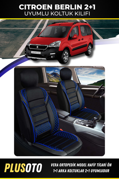 PlusOto Citroen Berlingo (2+1) Commercial Compatible Vera Series Black Blue C...