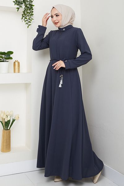 InStyle Sivya Collar Button Girdle Knitted Dark Gray Ferace