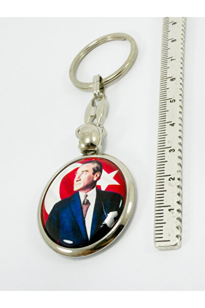 biuti Colorful Ataturk Keychain, Double Sided Curved