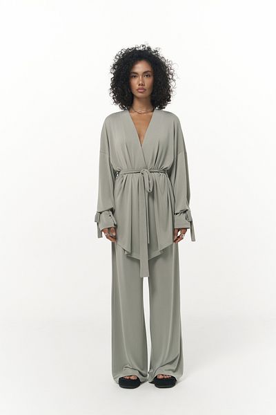 MAİ COLLECTİON Donna Mint Kimono Pants Set