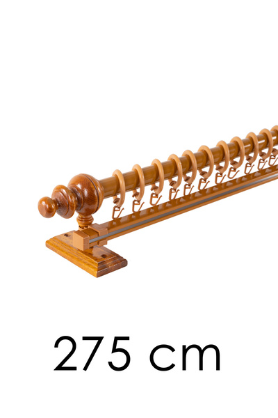 Perdejim Meşe Tek Raylı Ahşap Rustik Perde Askısı - Rustik Borusu 275 Cm