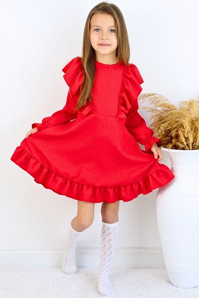 Parla Kids Rochie pentru fete - Catherine Red Bow cu mânecă lungă din in 23 aprilie 29 octombrie Show