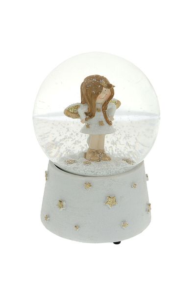 GiftExpress Musical snow globe angel 14 cm