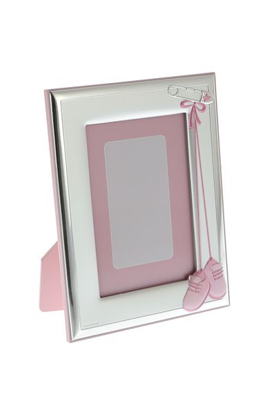 GiftExpress Silver-plated photo frame with a little girl's boot 17cm