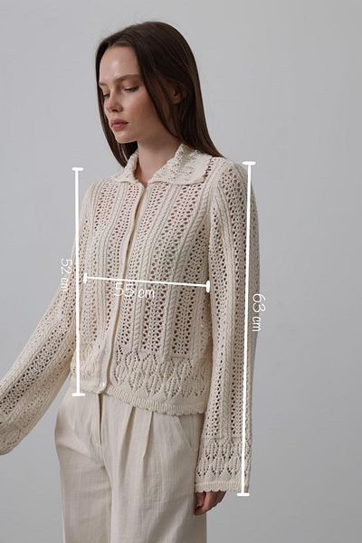 Vicarton Myterrax Shirt Collar Long Sleeve Knitwear - Ecru