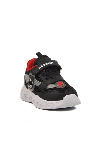 WALKWAY Ruffon 2520 B Black-Red Children's Lightweight Flexible Sports Shoes