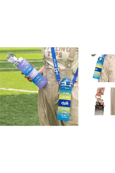 ACTIVEHOME - 750ml Large Capacity Plastic Portable Sports Bottle Fitness Straw Cup