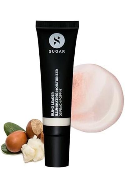 SUGAR Cosmetics Bling Leader Illuminating Moisturizer - 03 Peach Poppin' - Warm peach with a pearl f