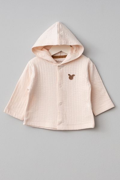 Bebitof Cute Figures Patterned Hooded Cotton Baby Cardigan