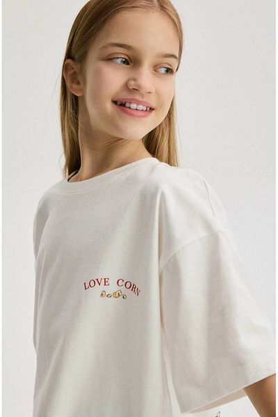 Daisy Dolly Girl's Back Printed Oversize T-Shirt