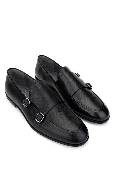 Tamer Tanca Men's Genuine Leather Black Loafer Shoes
